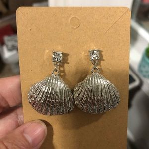 Silver in Color Seashell Earrings